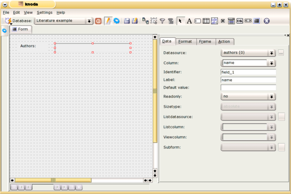 The formdesign window