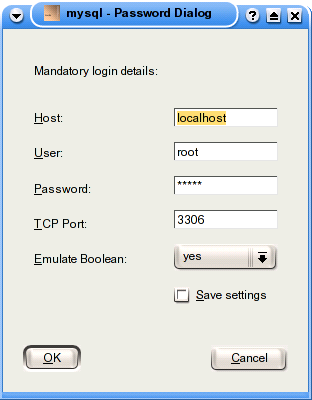 The password dialog